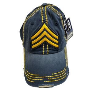 NWT Military Army Rank Ball Cap Baseball Hat Unisex One Size Adjustable Soft